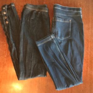 2 Pairs Denim Looking leggings